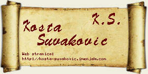 Kosta Šuvaković vizit kartica